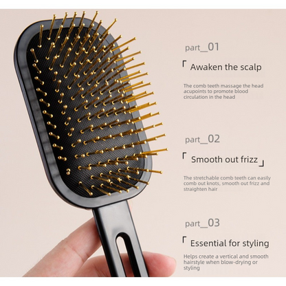 3D Air Cushion Hair Brush, Multi-function Scalp Massage Detangler Comb for Home Hair Styling—Dark Purple