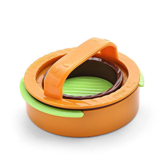 Detachable Hamburger Patty Press Mold, Homemade Beef Burger Maker DIY Kitchen Tool—Yellow