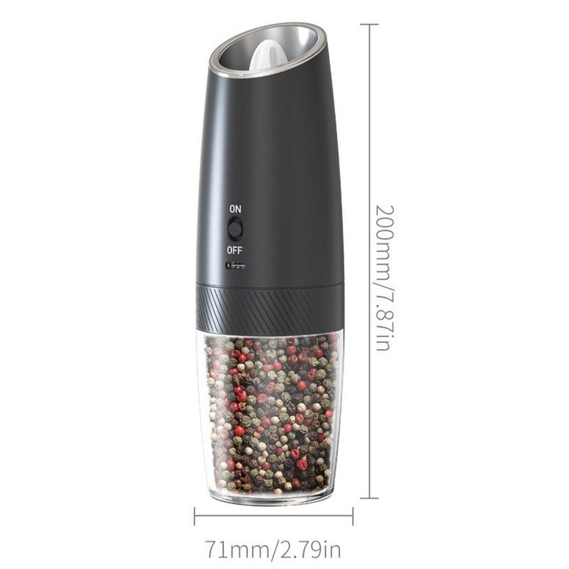Gravity Electric Pepper Grinder, Type-C Rechargeable Spice Mill, Ceramic Burr Salt & Pepper Grinder For Kitchen Kemu |Fashion Home Kitchen Beauty