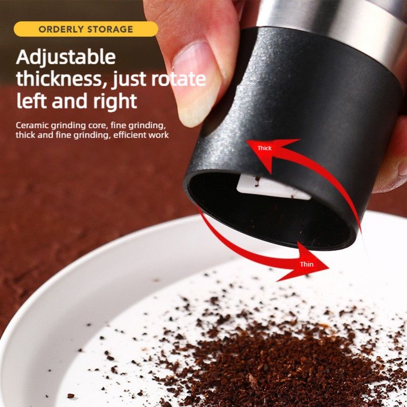 Double-Head Manual Spice Grinder, 2-in-1 Pepper & Sea Salt Mill, Adjustable Coarseness Seasoning Crusher—Silver Kemu |Fashion Home Kitchen Beauty