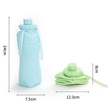 800ml Large-Capacity Food-Grade Silicone Collapsible Water Cup, Portable Outdoor High-Temperature Resistant Water Bottle, Travel & Camping Compressible Water Bottle, Travel Water Cup - Blue