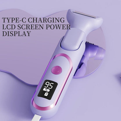 Digital Display Type-C Multi-Functional Electric Hair Remover for Women – Yellow