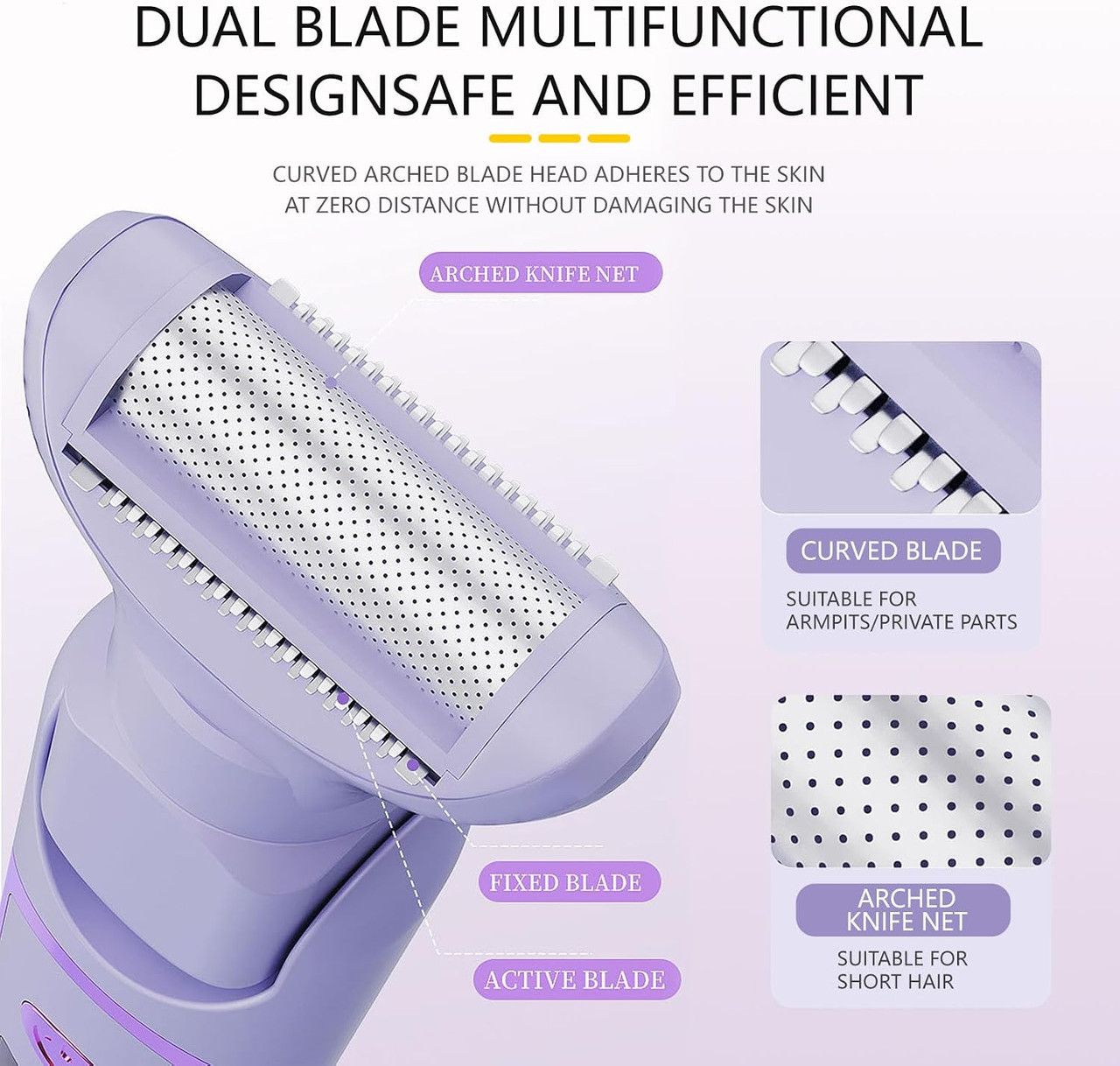 Digital Display Type-C Multi-Functional Electric Hair Remover for Women – White