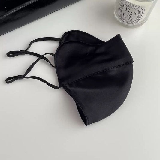 Pure Mulberry Silk Face Mask – Breathable UV Protection Reusable Mask for Daily Wear (Black)