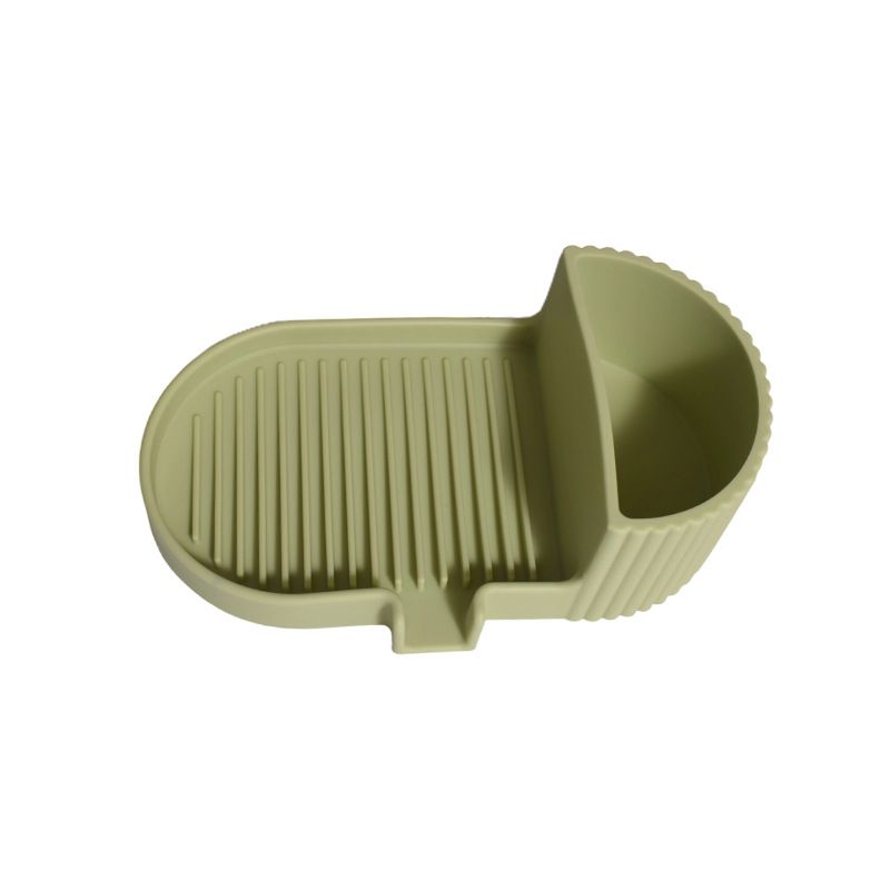 Silicone Soap Dish – Universal Non-Slip Soap Holder Tray for Handmade Soap – Olive Green