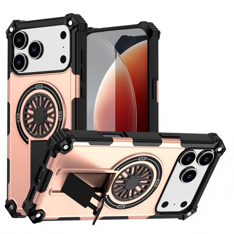 Armor Heavy Duty Magnetic Rotating Ring Kickstand Phone Case For iPhone 13 Pro Max, Anti-Drop Protective Cover In RoseGold Kemu |Fashion Home Kitchen Beauty