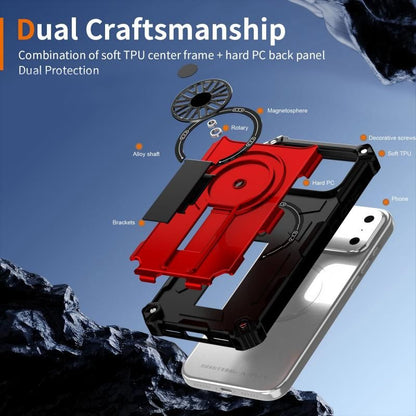 Armor Heavy Duty Magnetic Rotating Ring Kickstand Phone Case For iPhone 13 Pro Max, Anti-Drop Protective Cover In Red Kemu |Fashion Home Kitchen Beauty