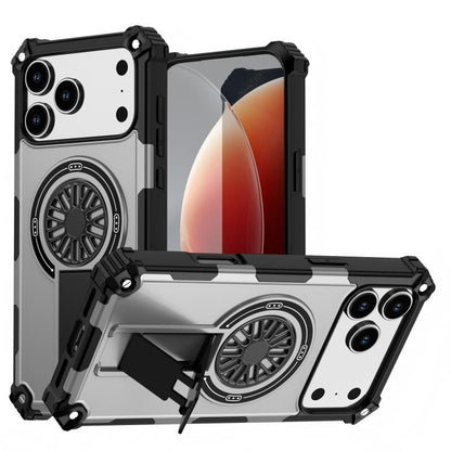 Armor Heavy Duty Magnetic Rotating Ring Kickstand Phone Case For iPhone 13, Anti-Drop Protective Cover In Silver Kemu |Fashion Home Kitchen Beauty