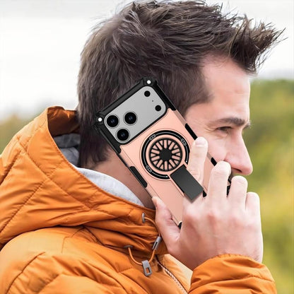 Armor Heavy Duty Magnetic Rotating Ring Kickstand Phone Case For iPhone 15, Anti-Drop Protective Cover In RoseGold Kemu |Fashion Home Kitchen Beauty