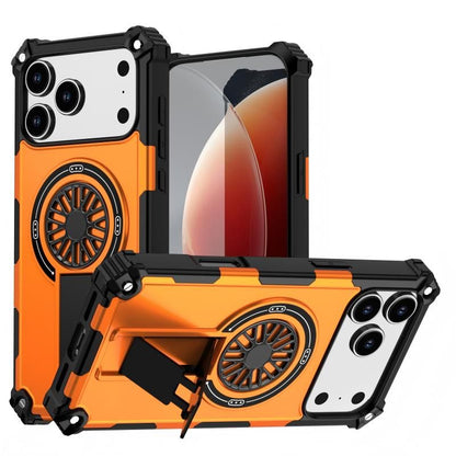 Armor Heavy Duty Magnetic Rotating Ring Kickstand Phone Case For iPhone 15, Anti-Drop Protective Cover In Orange Kemu |Fashion Home Kitchen Beauty