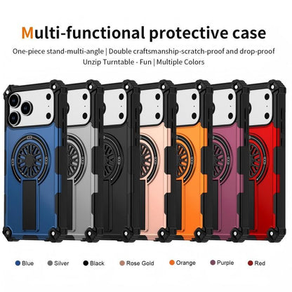Armor Heavy Duty Magnetic Rotating Ring Kickstand Phone Case For iPhone 15, Anti-Drop Protective Cover In Orange Kemu |Fashion Home Kitchen Beauty