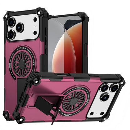 Armor Heavy Duty Magnetic Rotating Ring Kickstand Phone Case For iPhone 15 Plus, Anti-Drop Protective Cover In Purple Kemu |Fashion Home Kitchen Beauty
