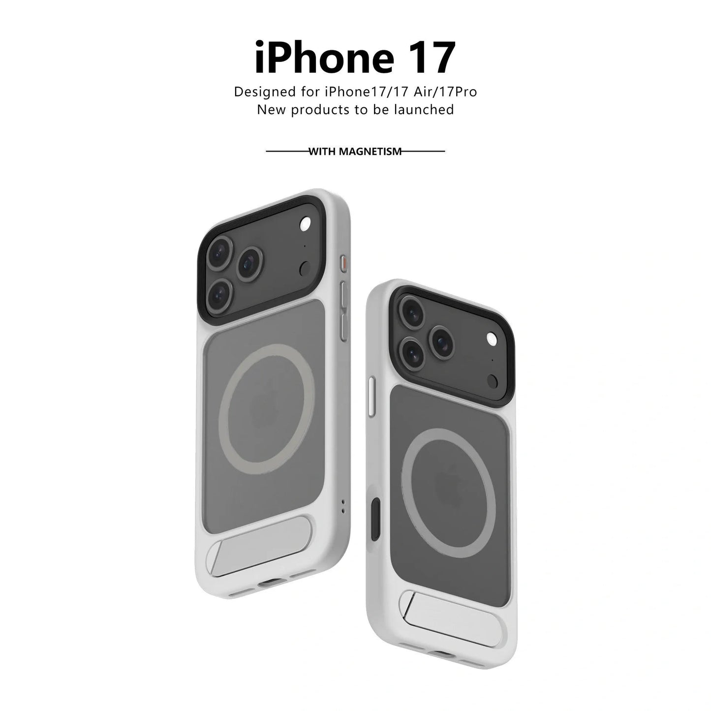 MagSafe Case for iPhone 17 - Grey Matte Shockproof Cover with Hidden Kickstand Kemu |Fashion Home Kitchen Beauty
