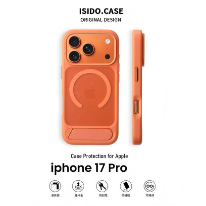 MagSafe Case for iPhone 17 PRO - Orange Matte Shockproof Cover with Hidden Kickstand Kemu |Fashion Home Kitchen Beauty