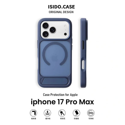 MagSafe Case for iPhone 17 Pro Max - Blue Matte Shockproof Cover with Hidden Kickstand Kemu |Fashion Home Kitchen Beauty