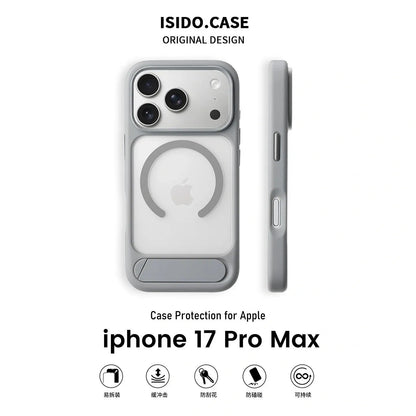 MagSafe Case for iPhone 17 Pro Max - Grey Matte Shockproof Cover with Hidden Kickstand Kemu |Fashion Home Kitchen Beauty