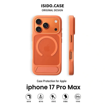 MagSafe Case for iPhone 17 Pro Max - Orange Matte Shockproof Cover with Hidden Kickstand Kemu |Fashion Home Kitchen Beauty
