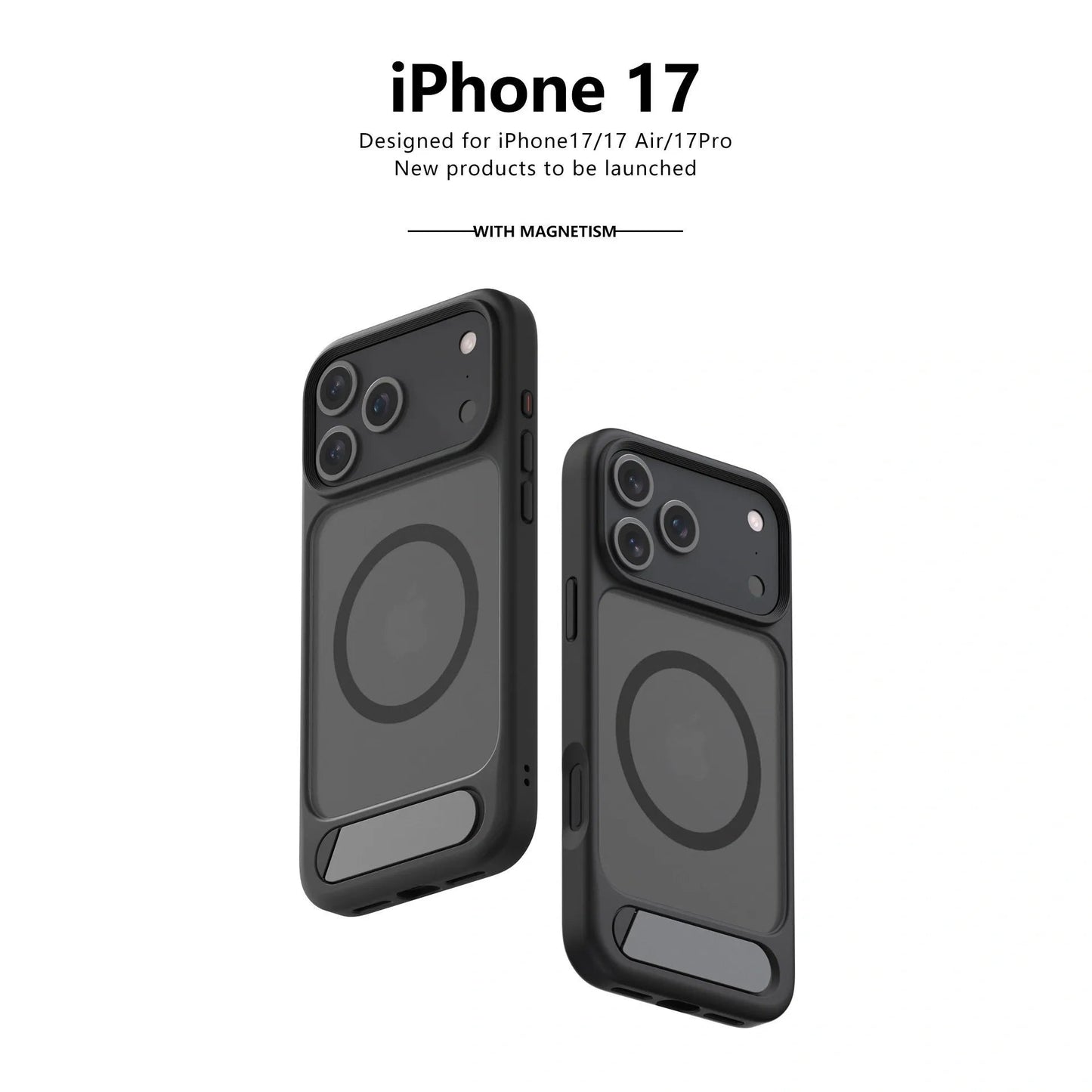 MagSafe Case for iPhone 17 - Black Matte Shockproof Cover with Hidden Kickstand Kemu |Fashion Home Kitchen Beauty