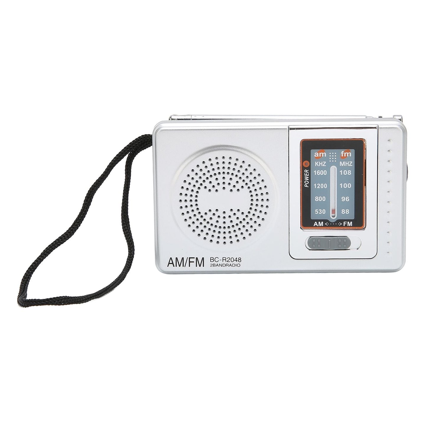 AM FM Radio Silver Gray Pocket Size AM FM Compact Simple Design AA Battery Powered Pocket Radio for Parents Grandparents Kemu |Fashion Home Kitchen Beauty
