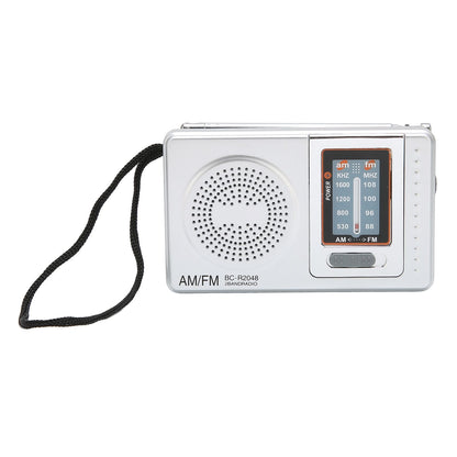 AM FM Radio Silver Gray Pocket Size AM FM Compact Simple Design AA Battery Powered Pocket Radio for Parents Grandparents Kemu |Fashion Home Kitchen Beauty
