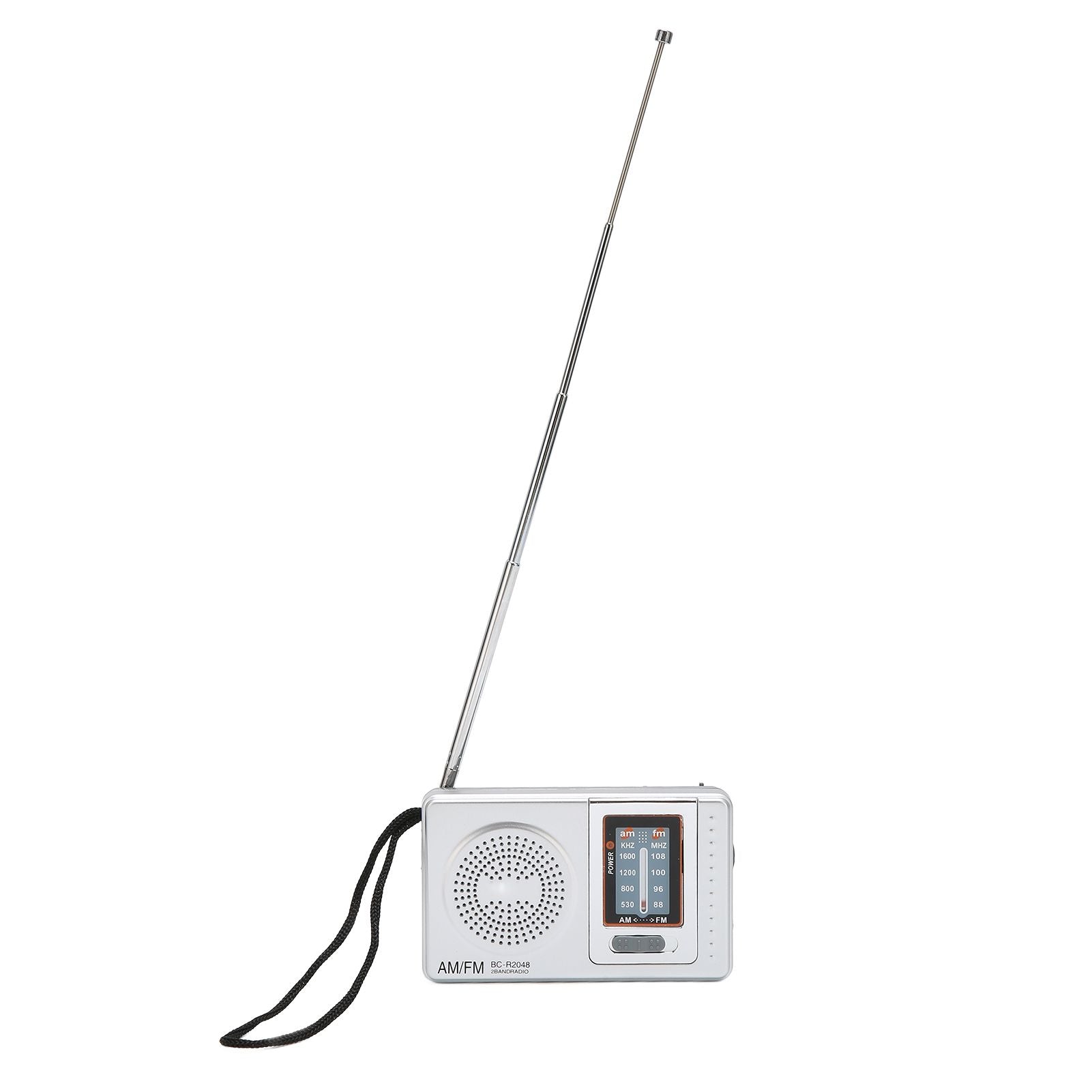 AM FM Radio Silver Gray Pocket Size AM FM Compact Simple Design AA Battery Powered Pocket Radio for Parents Grandparents Kemu |Fashion Home Kitchen Beauty