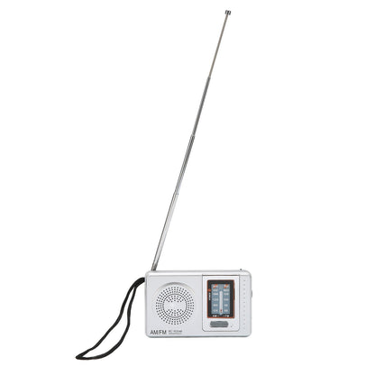 AM FM Radio Silver Gray Pocket Size AM FM Compact Simple Design AA Battery Powered Pocket Radio for Parents Grandparents Kemu |Fashion Home Kitchen Beauty