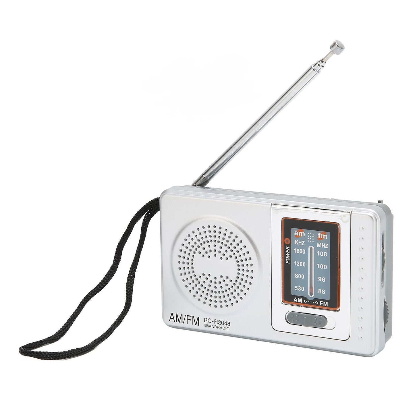 AM FM Radio Silver Gray Pocket Size AM FM Compact Simple Design AA Battery Powered Pocket Radio for Parents Grandparents Kemu |Fashion Home Kitchen Beauty