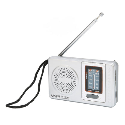 AM FM Radio Silver Gray Pocket Size AM FM Compact Simple Design AA Battery Powered Pocket Radio for Parents Grandparents Kemu |Fashion Home Kitchen Beauty