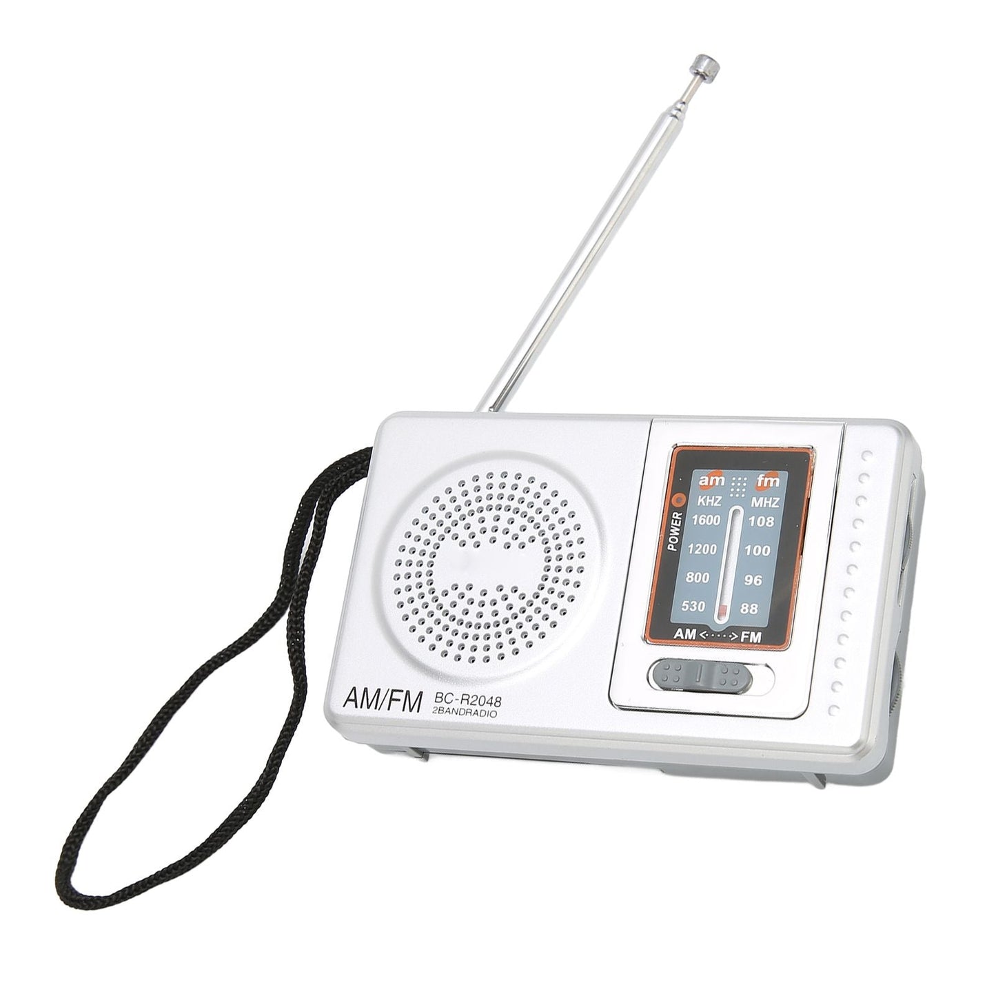AM FM Radio Silver Gray Pocket Size AM FM Compact Simple Design AA Battery Powered Pocket Radio for Parents Grandparents Kemu |Fashion Home Kitchen Beauty