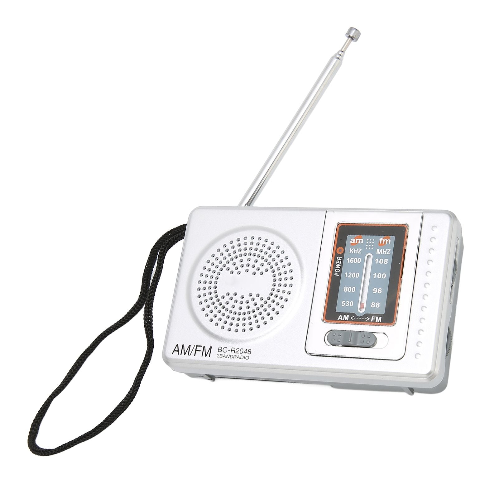 AM FM Radio Silver Gray Pocket Size AM FM Compact Simple Design AA Battery Powered Pocket Radio for Parents Grandparents Kemu |Fashion Home Kitchen Beauty