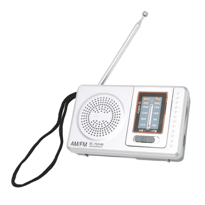 AM FM Radio Silver Gray Pocket Size AM FM Compact Simple Design AA Battery Powered Pocket Radio for Parents Grandparents Kemu |Fashion Home Kitchen Beauty