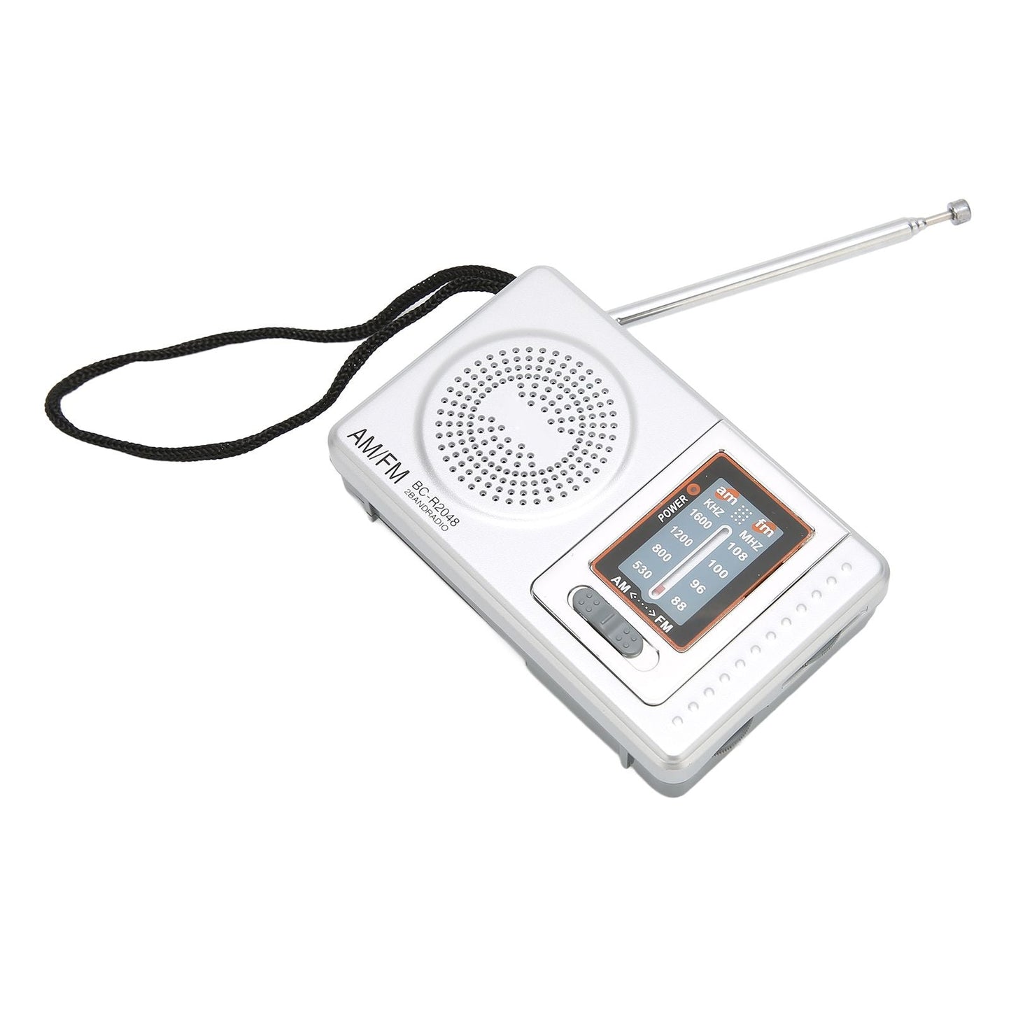 AM FM Radio Silver Gray Pocket Size AM FM Compact Simple Design AA Battery Powered Pocket Radio for Parents Grandparents Kemu |Fashion Home Kitchen Beauty