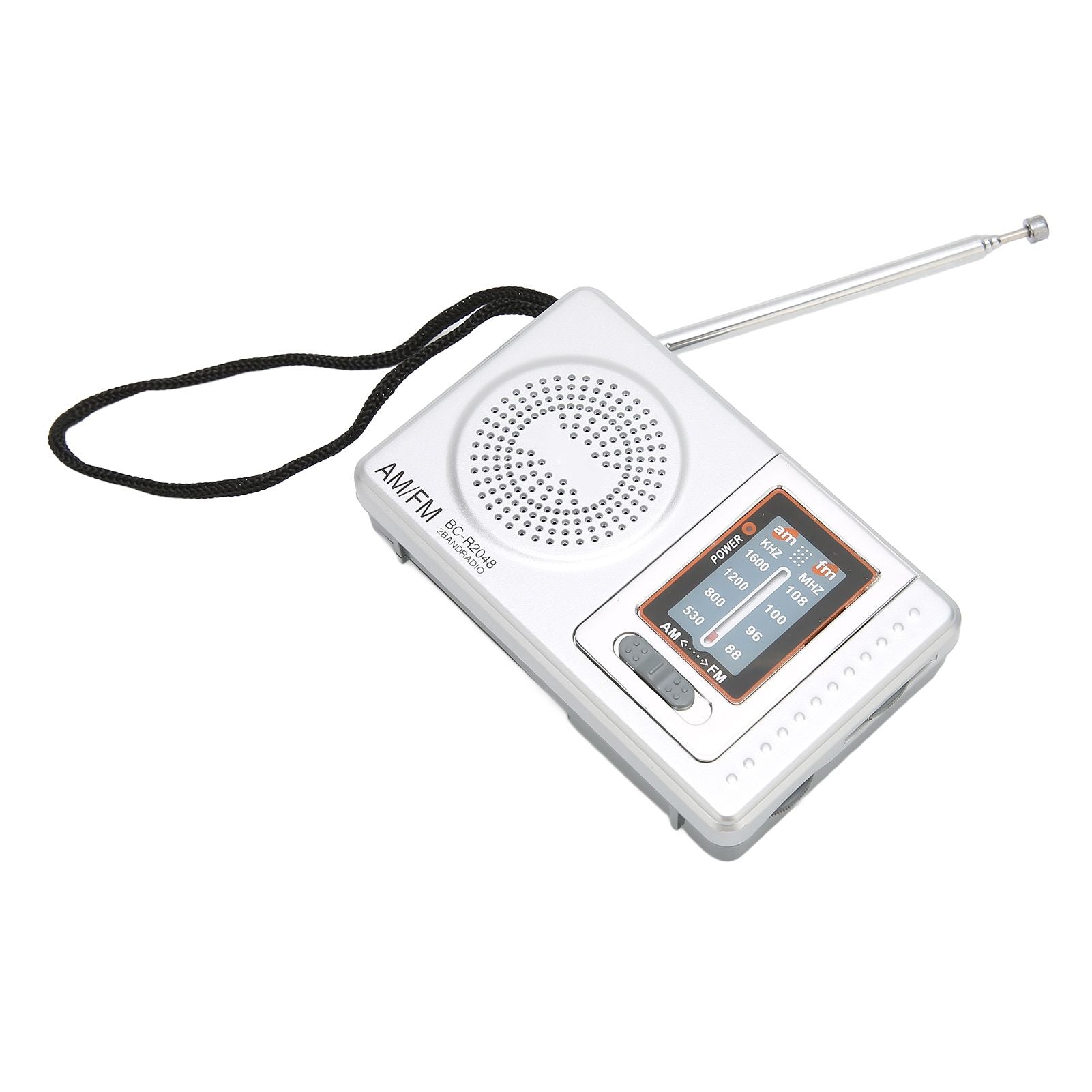 AM FM Radio Silver Gray Pocket Size AM FM Compact Simple Design AA Battery Powered Pocket Radio for Parents Grandparents Kemu |Fashion Home Kitchen Beauty