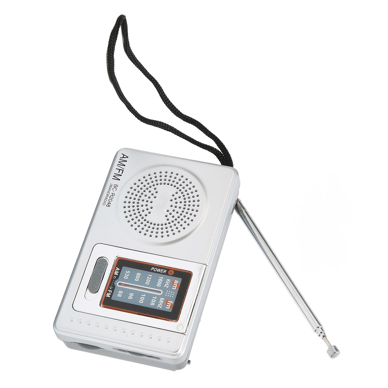 AM FM Radio Silver Gray Pocket Size AM FM Compact Simple Design AA Battery Powered Pocket Radio for Parents Grandparents Kemu |Fashion Home Kitchen Beauty