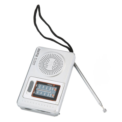 AM FM Radio Silver Gray Pocket Size AM FM Compact Simple Design AA Battery Powered Pocket Radio for Parents Grandparents Kemu |Fashion Home Kitchen Beauty