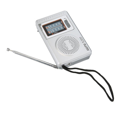 AM FM Radio Silver Gray Pocket Size AM FM Compact Simple Design AA Battery Powered Pocket Radio for Parents Grandparents Kemu |Fashion Home Kitchen Beauty