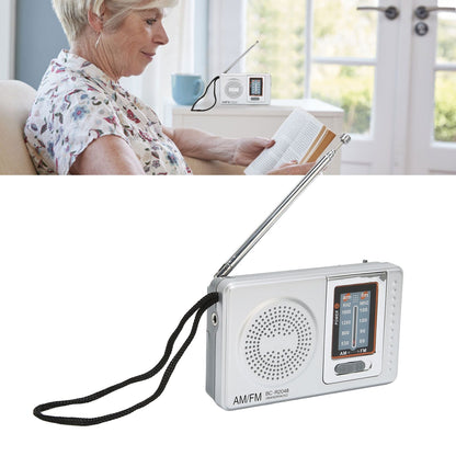 AM FM Radio Silver Gray Pocket Size AM FM Compact Simple Design AA Battery Powered Pocket Radio for Parents Grandparents Kemu |Fashion Home Kitchen Beauty