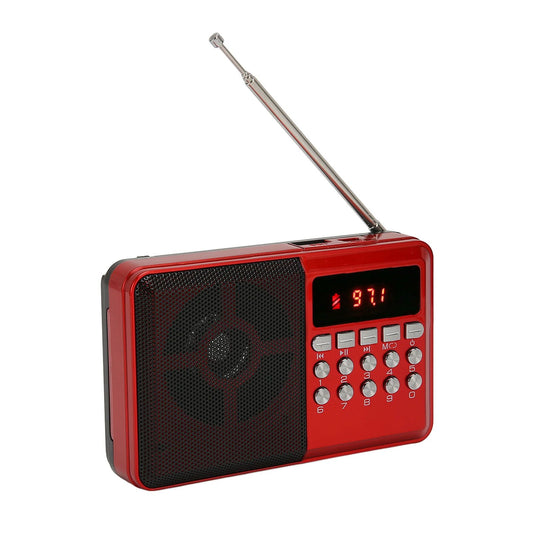 Portable AM FM Radio Memory Card Mp3 Playback Battery Operated Ergonomic External Antenna Pocket Radio Kemu |Fashion Home Kitchen Beauty