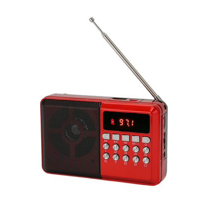 Portable AM FM Radio Memory Card Mp3 Playback Battery Operated Ergonomic External Antenna Pocket Radio Kemu |Fashion Home Kitchen Beauty