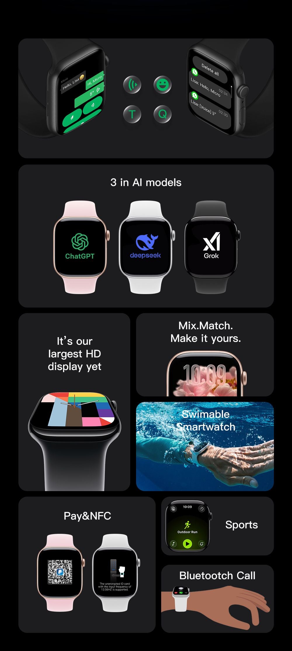 S11 Pro Smart Watch, Bluetooth Calling, Heart Rate & Sleep Monitor, Smartwatch for Men Women，Pink