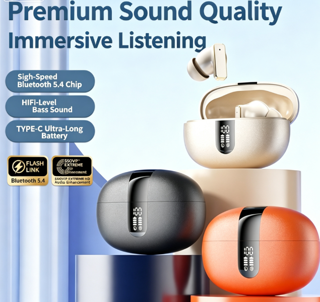 Y8 Bluetooth 6.0 Wireless Heavy Bass Earbuds ENC Noise Cancelling In Ear Headphones,orange