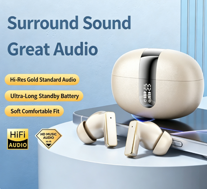 Y8 Bluetooth 6.0 Wireless Heavy Bass Earbuds ENC Noise Cancelling In Ear Headphones,orange