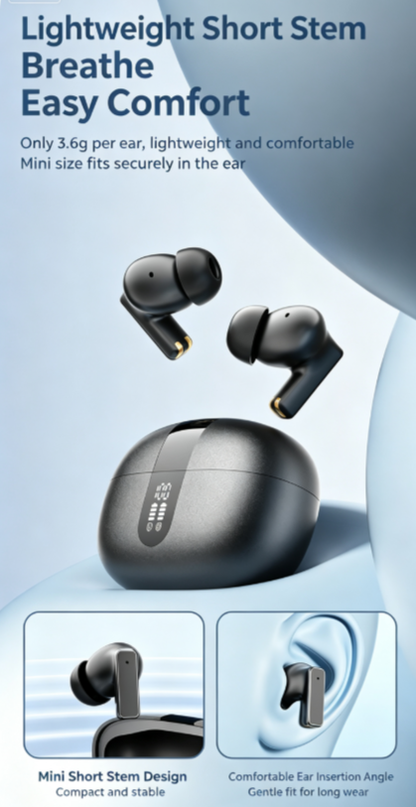 Y8 Bluetooth 6.0 Wireless Heavy Bass Earbuds ENC Noise Cancelling In Ear Headphones,orange
