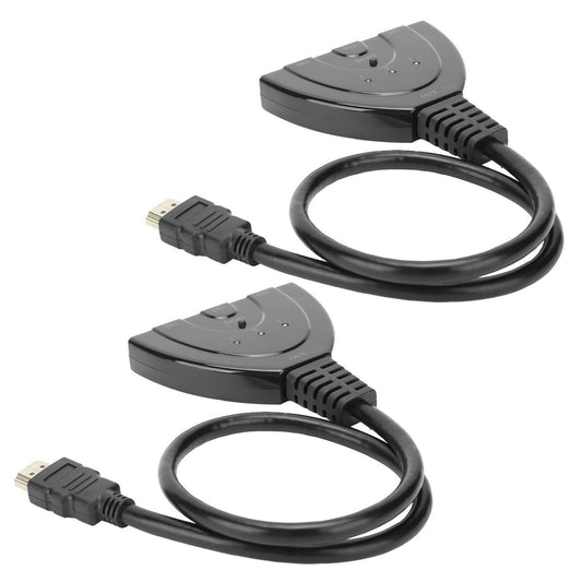 2Pcs HDMI Splitter 3 Port 4Kx2K MultiFunctional Hub Box Switcher for LCD HD