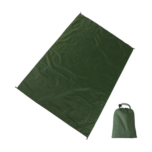 Camping Ground Sheet Waterproof Silver Coated Sunlight Resistant Quick Dry Outdoor Mat - Green 100*145cm