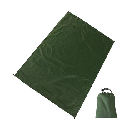 Camping Ground Sheet Waterproof Silver Coated Sunlight Resistant Quick Dry Outdoor Mat - Green 230*140cm