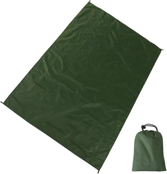 Camping Ground Sheet Waterproof Silver Coated Sunlight Resistant Quick Dry Outdoor Mat - Green 300*300cm