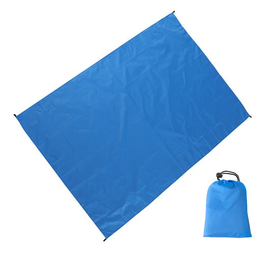 Camping Ground Sheet Waterproof Silver Coated Sunlight Resistant Quick Dry Outdoor Mat - Blue 230*140cm