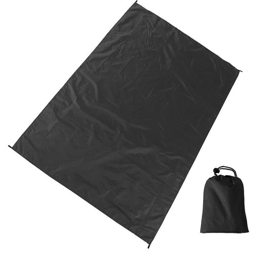 Camping Ground Sheet Waterproof Silver Coated Sunlight Resistant Quick Dry Outdoor Mat - Black 230*210cm
