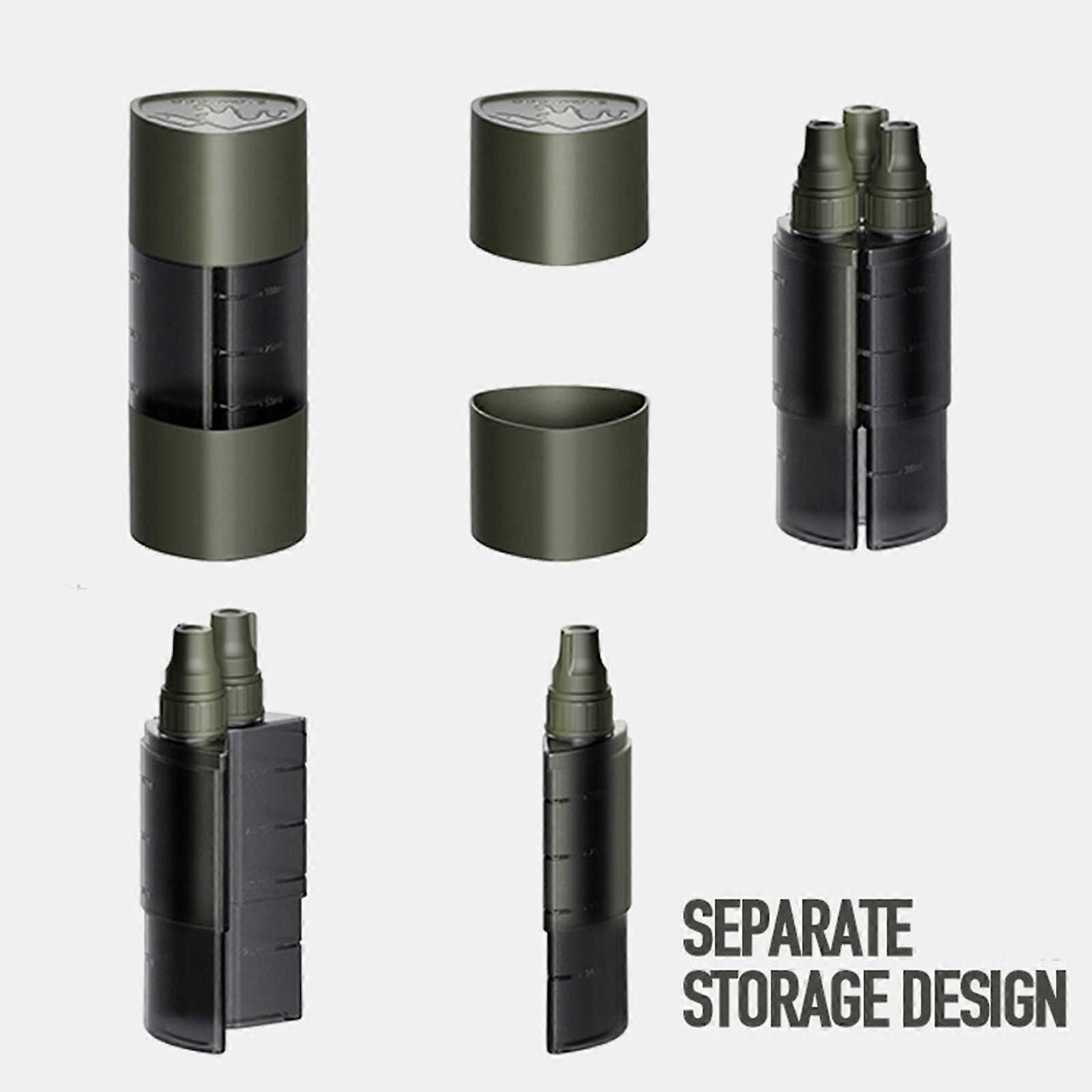 Multifunction Camping Spices Container Seasoning Bottle Spices Jar for Outdoor Camping BBQ with Leakproof Sealing Caps Army Green Kemu |Fashion Home Kitchen Beauty